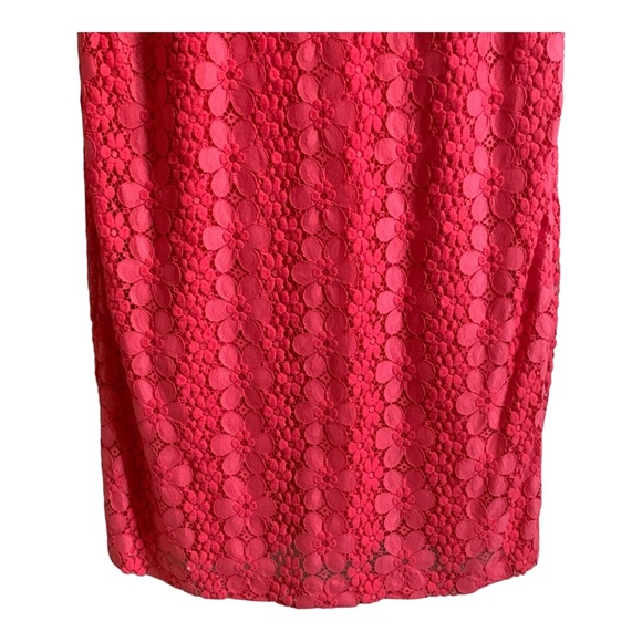 Karl Lagerfeld Dress 12 Women's Pink Short Sleeve Lined Cut Out Floral Back Zip - Picture 4 of 13